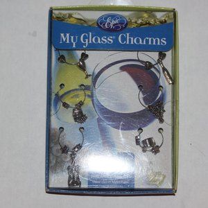 NEW Epic Wine My Glass Charms Set of 6 NIP Silverplated